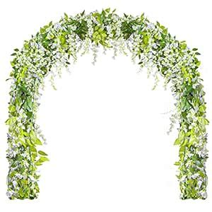 Buy Kmiles 4Pcs 6.6Ft/Piece Artificial Flowers Silk Wisteria Garland ...