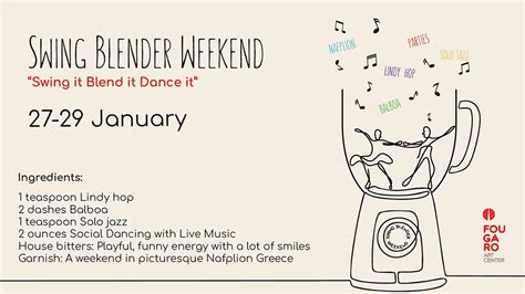 Swing Blender Weekend, FOUGARO ARTCENTER, Nafplio, 27 January to 29 ...