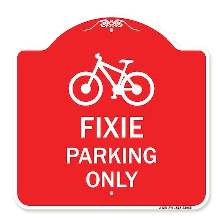 Signmission Designer Series Sign-Fixie Parking Sign, Red & White ...