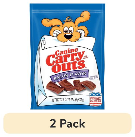 (2 pack) Canine Carry Outs Bacon Flavor Dog Treats, 22.5 oz Bag ...