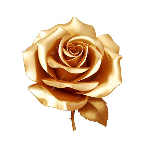 Elegant Golden Rose With Realistic Petals And Glossy Finish, Elegant ...