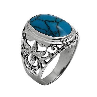 Turquoise Sterling Silver Rings for Men for Sale - eBay
