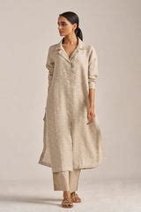 Undyed Natural Linen Hand-Printed Co-ord Set