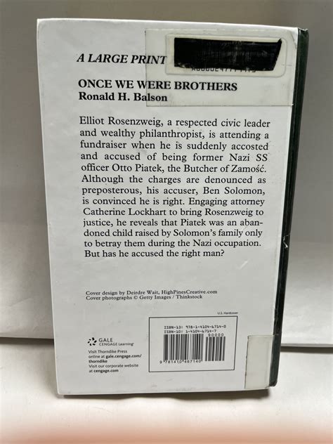 Once+We+Were+Brothers+by+Ronald+H.+Balson+%282014%2C+Hardcover%2C+Large ...