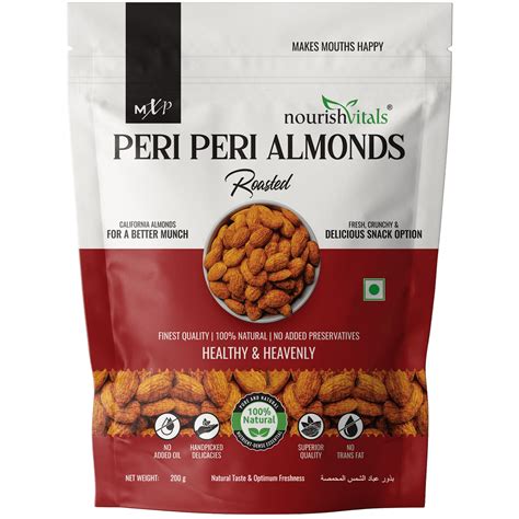 NourishVitals Peri Peri Roasted Almonds, 200g – MuscleXP