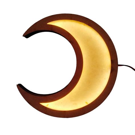 Half Moon Crescent Moon LED Shadow Box