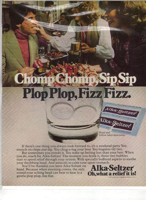 Original 1978 Alka-Seltzer Magazine Ad - Plop, Plop, Fizz, Fizz | eBay