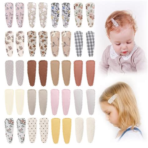 Amazon.com: 40pcs Baby Hair Clips Flower Patterns Snap Hair Clips ...