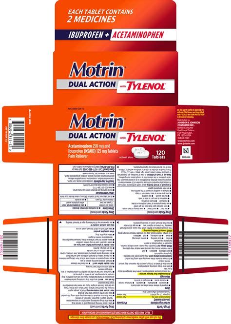DailyMed - MOTRIN DUAL ACTION WITH TYLENOL- acetaminophen and ibuprofen ...