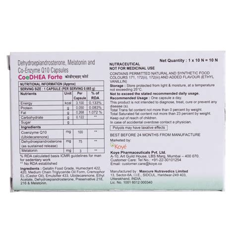 Coedhea Forte Capsule 10's Price, Uses, Side Effects, Composition ...