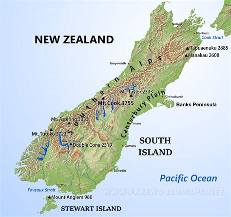South Island Map South Island New Zealand ROAD TRIP PLANNER (2025