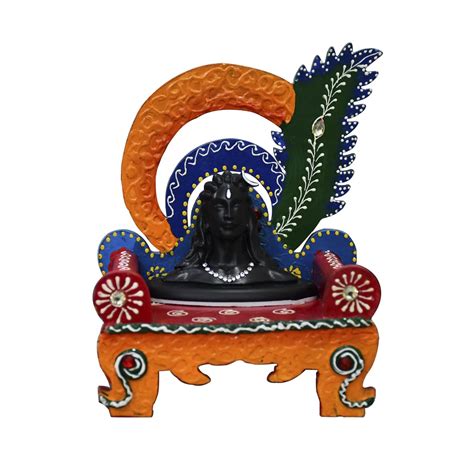 Wooden Singhasan with Adiyogi Shiva Statue | Religious Gifts | Get up ...