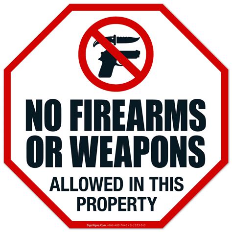 Buy No Firearms Or Weapons Allowed in This Property Sign, (4 Pack) 5 ...