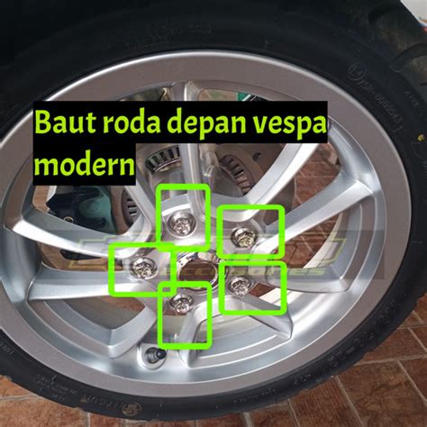 Jual 5pcs probolt roda depan vespa modern Baut Probolt Velg For Vespa ...
