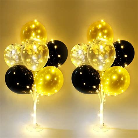 Beliky 2 Set Table Balloon Stand Kit with Lights, Light Up Balloon ...