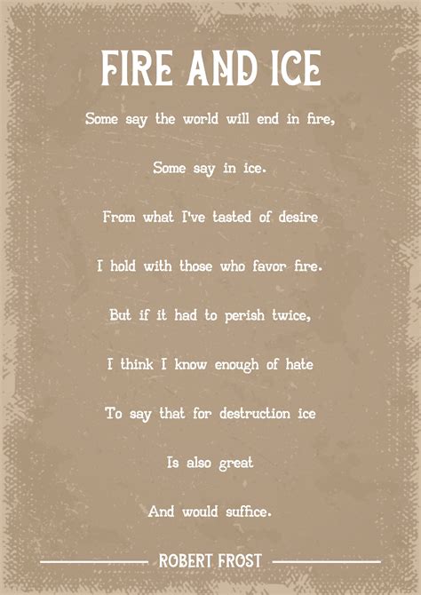 Robert Frost Fire and Ice Poem Art Print - Etsy