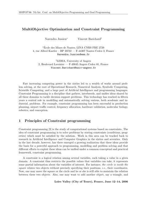 Image result for Properties of Constraint Method in Multi Objective Optimization
