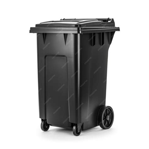 Premium Photo | Black trash bin on white background Generative AI