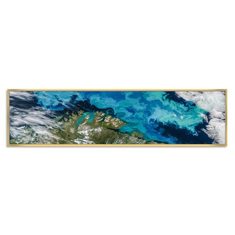 Topography Blue Canvas Painting Wall Art Print, Decorative Modern Fram ...