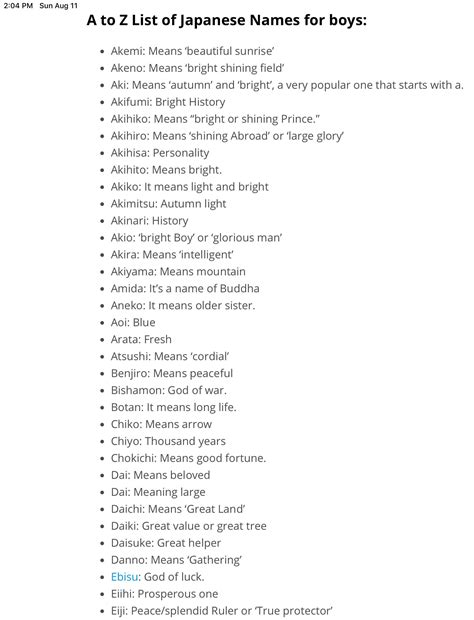 Japanese Boy Names and Meanings