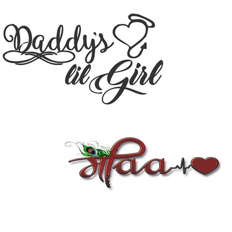 Daddy Girl with Maa Heart Combo Tattoo Waterproof Men and women ...
