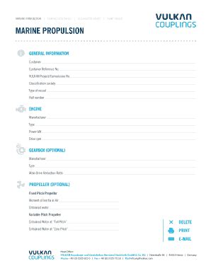 Fillable Online MARINE PROPULSION - Vulkan Group Fax Email Print ...