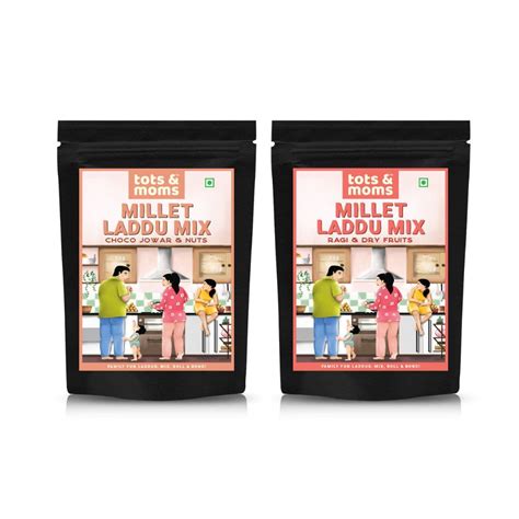 Tots & Moms Laddu Mix | Choco Jowar | Ragi & Dry Fruits | Pack of 2 ...