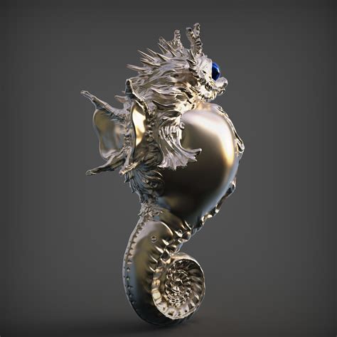 小海马雕塑|三维|人物/生物|德小胖 - 原创作品 - 站酷 (ZCOOL)