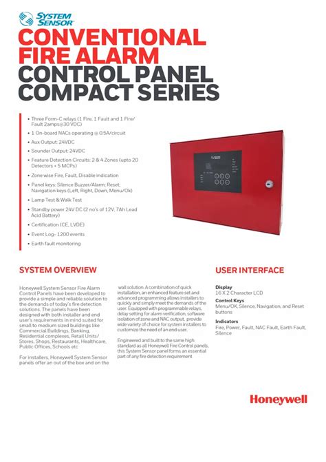 Fire Alarm Control Panel - Honeywell Multi Smoke Detectors - HM-PTSE-AP ...