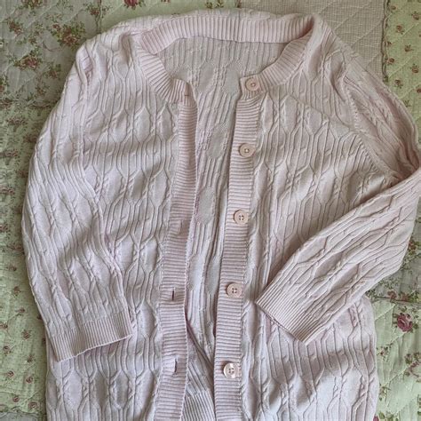 Long Baby Pink Cardigan - sleeves go about halfway... - Depop