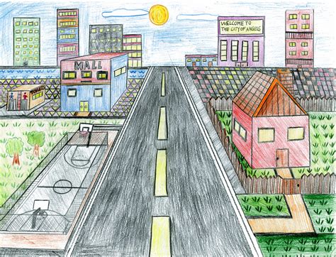 Image result for One Point Perspective Drawing Simple