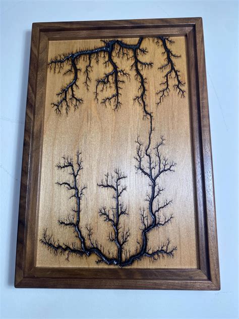 Lichtenberg Fractal Wood Burning Wall Art Framed - Etsy