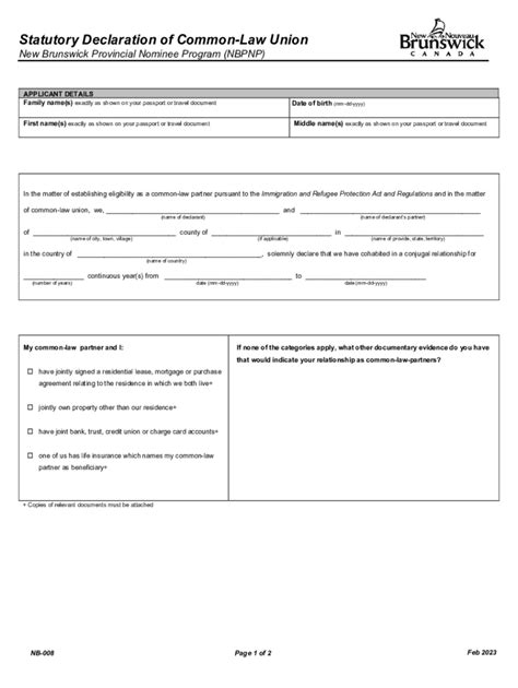 Fillable Online www2 gnb Sample letter of statutory declaration of ...