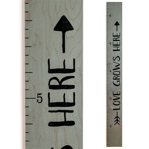 Headwaters Studio Growth Chart Art Giant Ruler Wooden Height Chart ...