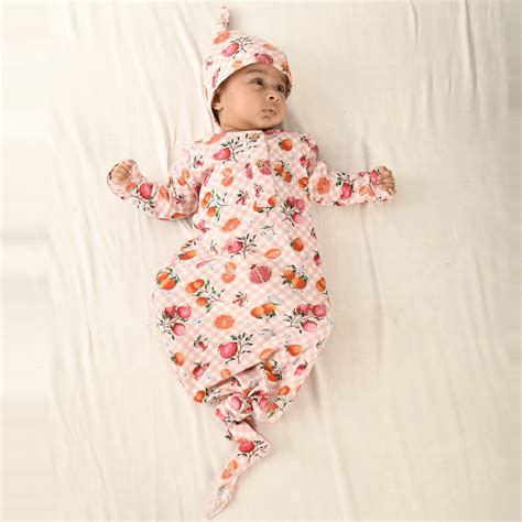 Citrus Gingham in Pretty Pink Knotted Gowns – Mama and Peaches
