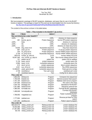 Fillable Online ftp ncbi nih FG++ Handout for Standalone BLAST hands-on ...