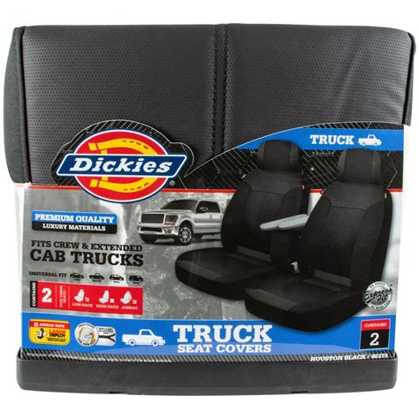 Dickies Black Icon Low Back Houston Truck Seat Cover 2 Piece