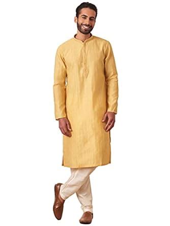 Buy Manyavar Kurta Set For Men, Full Sleeves Mandarin Collar Ethnic ...