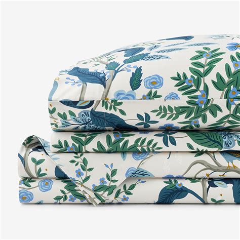 Rifle Paper Co. Peacock Sateen Sheet Set | The Company Store