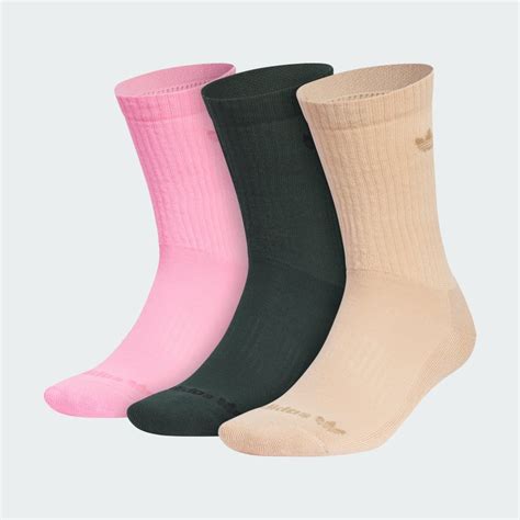adidas Originals Trefoil 2.0 3-Pack Crew Socks - Pink | Free Shipping ...