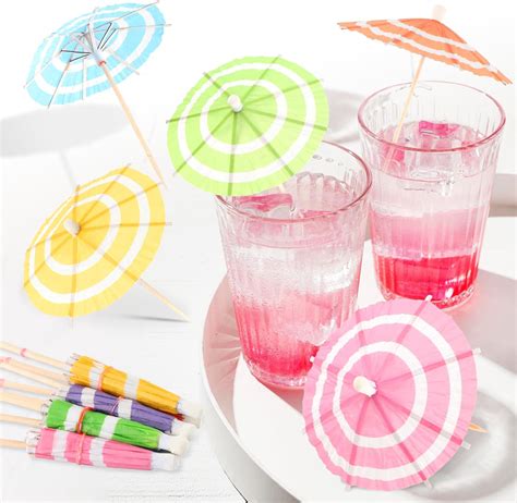 Amazon.com | PEOVLVN 50 Pieces Cocktail Umbrellas for Drinks, Drink ...