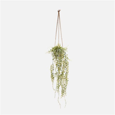 Shop Green Artificial Hanging Plant with Cement Pot - at Best Price ...