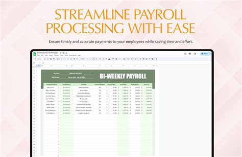 Bi-Weekly Payroll Template in Excel, Google Sheets - Download ...