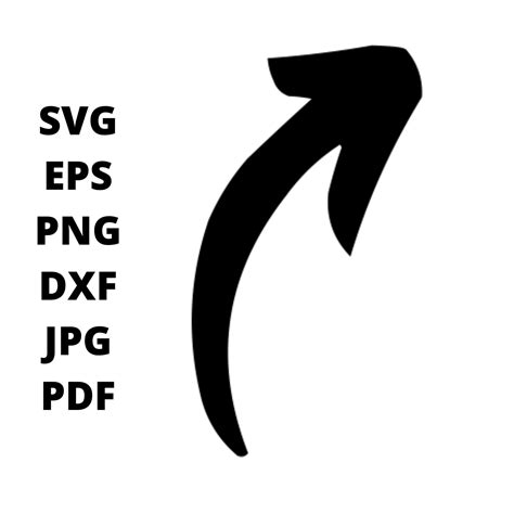 Black and White Solid Curved ARROW SVG Clipart Click Here - Etsy Canada