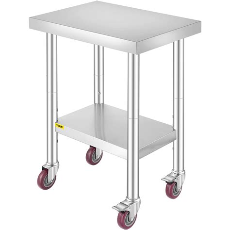 Buy VEVOR Stainless Steel Catering Work Table 24x18 Inch Commercial ...