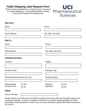 Fillable Online FedEx Shipping Label Request Form Fax Email Print ...