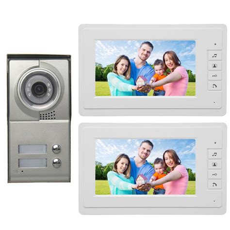 AMOCAM 2 Units Apartment Video Door Phone Intercom Wired System, 7" LCD ...