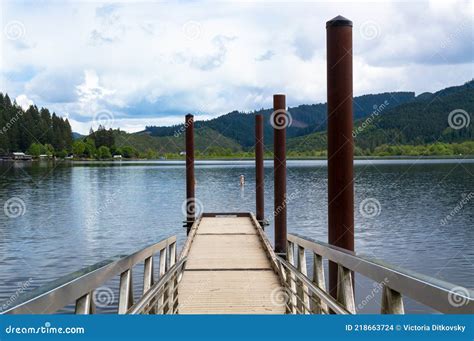 Lake Boat Ramp in Beautiful Summer Day Stock Photo - Image of lake ...