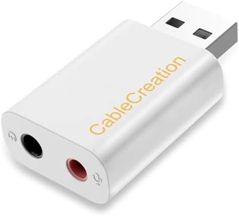CableCreation USB to 3.5mm Jack Audio Adapter, External USB Stereo ...