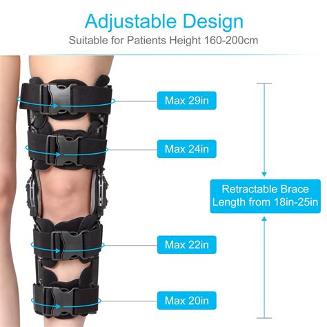 REAQER Hinged Knee Brace ROM Post OP Knee Immobilizer Leg Braces ...